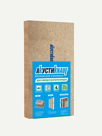 Мягкая древесноволокнистая плита АкустиКНАУФ 12х600х1250 / 6 м2 / 8 плит
